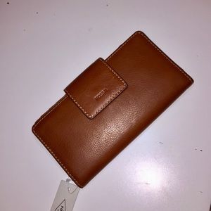 brown fossil wallet brand new